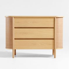 the sideboard is made out of wood and has two drawers on each side, one with