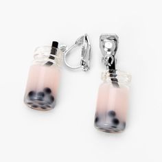 Elegant Clip On Earrings, Clip On Earrings Cute, Fun Clip On Earrings, Clip On Earrings For Teens, Cute Clip On Earrings, Clip On Earrings For Kids, Clairs Earrings, Pink Bubble Tea, Cute Earrings Studs