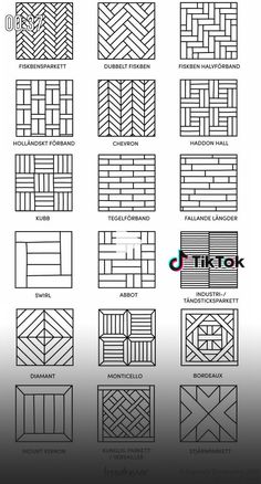 the different types of brick patterns and their names are shown in this diagram, which shows how