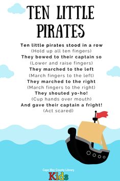 the ten little pirates poem for kids