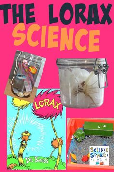 the lorax science book is shown with its contents in plastic containers and toys