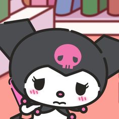 a cartoon character with a skull on it's head and an eye patch in her hair