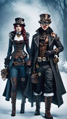Steampunk Couples, Steam Punk Women Outfits, Steampunk Costume Ideas, Steampunk Set, Steam Punk Costume, Steampunk Costumes, Steam Punk Outfits Women, Steampunk Robot Costume, Steampunk Vault