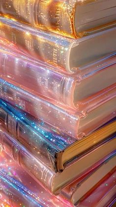 a stack of books sitting next to each other on top of a pile of books