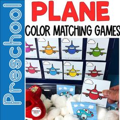 an airplane themed color matching game for kids