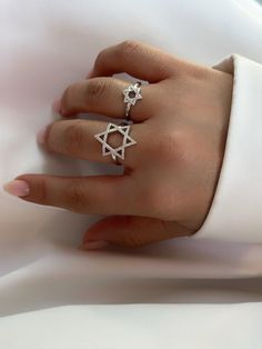 Star Of David Ring made of Sterling silver 925 with Zircons - you can choose for 18K gold plating over silver. The ring will come packaged in gift box and padded envelope to maintain the product For more Kabbalah jewelry-  https://www.etsy.com/il-en/shop/Limajewelry?section_id=16921168&ref=shopsection_leftnav_8 Thank you for your interest. Please check out our other items and be sure to add us to your favorites! https://www.etsy.com/shop/Limajewelry We look forward to the opportunity of serving you. Star Of David Ring, Sterling Silver Star Of David Ring Gift, Silver Star Of David Pendant In 14k Gold, Symbolic Sterling Silver Star Of David Ring, David Ring, Witchy Tips, Jewish Star, Jewish Jewelry, Jewelry Accessories Ideas