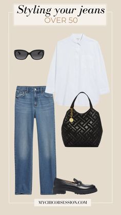 Jeans Over 50, Chic Over 50 Fashion, Styling Jeans, How To Wear Jeans, Wardrobe Challenge, Rock Jeans, Chic Over 50, Blue Jean Outfits, Jeans Outfit Women