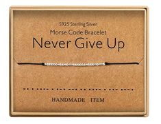 Never Give Up Morse Code Bracelet Morse Code Words, Bts Bracelet, Friendship Bracelets With Beads, Morse Code Bracelet, Unique Jewelry Gifts, Morse Code, Secret Messages, Personalized Bracelets, Sterling Silver Bead