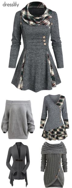 Trendy Sweaters & Cardigans for Final Sales! #dresslily #sweaters #cardigans #gray #outfits #forfall #cozy #winter #pullover