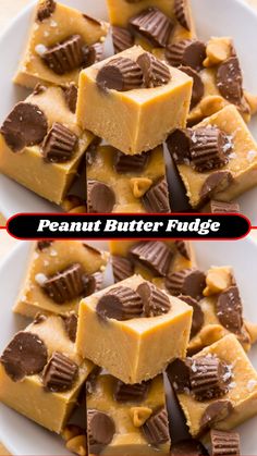 peanut butter fudge on a white plate