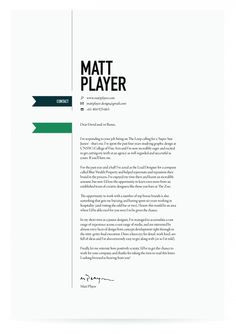 a letterhead with the words matt player on it