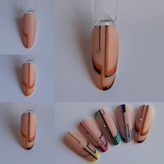 Kawaii Nail Art, Henna Nails, Unghie Nail Art, Nail Techniques, Nail Designs Tutorial, Minimalist Nail Art, Edgy Nails, Geometric Nail, Basic Nails