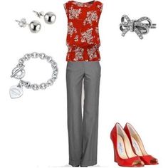 This one is great! Gray Pants, Grey Pants, Work Wardrobe, Style Tips, Fashion Mode, Work Attire, Business Outfits, Work Fashion