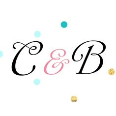 the letters c and b are surrounded by polka dots