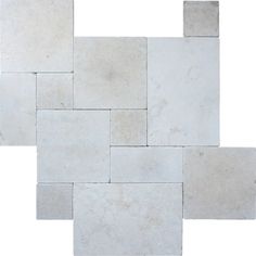 a white marble tile pattern with squares and rectangles in the middle, on a white background