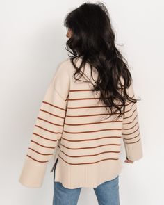 Cozy up with our Emerson Stripe Knit Sweater that comes in Beige + Camel. This sweater is perfect for keeping warm! Stripe Knit Sweater, Velvet Prom Dress, Baltic Born, Black Tie Gala, Graphic Tee Dress, Long Sleeve Striped Top, Maternity Sweater, Pink Blush Maternity, Top Graphic Tees