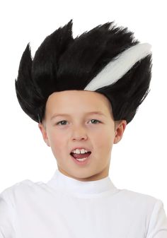 PRICES MAY VARY. Disturbingly Cool Design: Unleash your child's inner mad scientist with this exclusive wig featuring spiky black synthetic fibers and a striking white streak, perfect for creating a creepy yet captivating look. Ideal for young experiment enthusiasts! Quality Craftsmanship: Made with 100% polyester synthetic hair on a mesh style cap, this wig is comfortable, durable, and easy to wear, ensuring your little scientist can focus on concocting their next invention without any discomfo Scientist Picture, Mad Scientist Costume, Scientist Costume, Operating Table, Fun Costumes, Spiky Hair, The Scientist, Kids Dress Up, Hair Raising