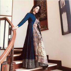 Pakistani Formal Steel Gray Paneled Frock Lehenga - Embroidered Shawl Saba Qamar, Pakistani Formal Dresses, Pakistani Wedding Outfits, Pakistani Fashion Party Wear, Red Lehenga, Indian Gowns Dresses, Pakistani Bridal Dresses