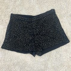 Raga Black Embellished Sassy Shorts Size Small Nwt Made In India Zipper Side 2” Inseam Chic Sequined Short Bottoms, Embellished Black Bottoms For Night Out, Black Sequined Short Bottoms, Chic Black Sequined Shorts, Chic Embellished Shorts, Embellished Bottoms For Night Out, Short Length, Embellished Short Bottoms For Night Out, Embellished Short Length Bottoms For Night Out, Black Sequin Shorts For Summer