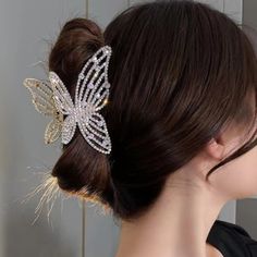 get it at https://amzn.to/3MpSzzC Butterfly Hair Claw, Vintage Hair Accessories, Hair Claws, Butterfly Hair, Female Girl