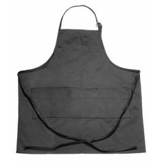 an apron that is grey with black straps