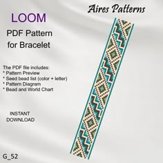 the loom pattern for bracelet is shown