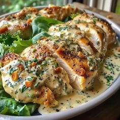 a close up of a plate of food with chicken