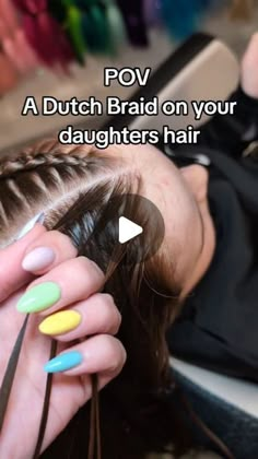 Sarah | Hair Braider on Instagram: "A Dutch Braid from your perspective!" Dutch Braids Short Hair, Crazy Hair Styles, Braids Short Hair, Dutch Braid Styles, Dutch Braid Bun, Easy Bun Hairstyles For Long Hair, Two Braid Hairstyles, Easy Hairstyles For Kids, Braids Short