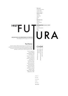 a poster with the words futura written in black and white on it's side