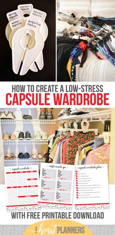 Our less stress, less rules capsule wardrobe. We also made a wardrobe planner printable pack to help you. Plan out your capsule wardrobe with the printable checklist and organizers. - iheartplanners.com Wardrobe Planner, Decision Fatigue, Organisation Hacks, Decision Making Skills, Printable Checklist, Budget Planning