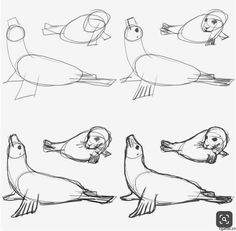 how to draw seagulls step by step