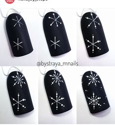 Nail Noel, Diy Nails Easy, Xmas Nail Designs, Snowflake Nail Design, Happy Nails, Christmas Nail Art Designs