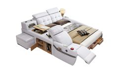 a bed with a couch on top of it