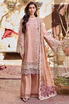 Pink Pakistani Embroidered Kameez Trousers With Dupatta Eid Dress Eid Dresses, Lawn Fabric, Lawn Shirts, Suit Fabric, Silk Dupatta, Pakistani Outfits, Fabric Stores Online, Best Wear, Designer Wear