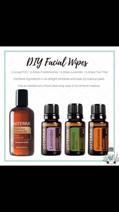 Great Essential Oil Tips And Techniques For essential oil perfume spray Diy Face Wipes, Essential Oils For Face, Essential Oil Beauty, Doterra Oil, Face Wipes