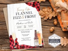 an autumn themed wedding suite with beer and leaves