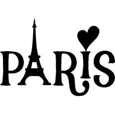 the word paris is written in black and white