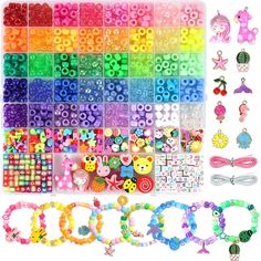 many different types of beads and accessories are shown in this image, with the words cool on