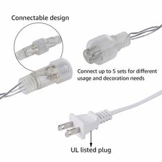 an image of a white cord plugged in to a charger with instructions on how to use it