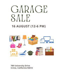 the garage sale flyer for university drive