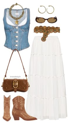 Shop Joy Crushed Shoulder Bag - Brown and other curated products on LTK, the easiest way to shop everything from your favorite creators. Diy Country Outfits, May Outfits 2024, Western Inspired Outfits Summer, Dressed Up Casual Outfits, Cowgirl Shirt Outfits, Country Holiday Outfit, Cowboy Inspo Outfit, Beachy Concert Outfit, Chic Country Concert Outfits