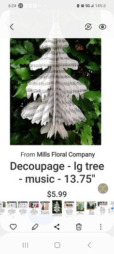 an image of a tree made out of sheet music on the app store's website