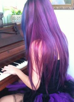 #purple #dyed #scene #hair #pretty Teenage Hair, Pastel Hair, Dye My Hair, Colorful Hair, Mermaid Hair, Rainbow Hair, Colored Hair