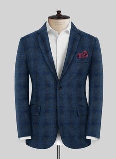 If you are in need of some classy outfit for winter to get a smart winter style, look no more further and grab our Harris Tweed Scot Blue Suit. Crafted from 100% wool, the super rich hue and feel of the suit can get you all the limelight wherever you go also it will hold a special place in the wardrobe of any sophisticated suit wearers.    Look Includes  Harris Tweed Scot Blue Fabric  Two Button Jacket Style  Notch Lapel  Horn Royal Black Buttons  Single Vent  Three Cuff Buttons  Two Welted Back Fall Business Casual Wool Suit, Business Casual Winter Suits, Winter Tweed Business Blazer, Winter Business Tweed Blazer, Single Breasted Blue Suits For Fall, Fall Semi-formal Wool Suits, Tailored Wool Tweed Jacket, Business Wool Tweed Jacket With Suit Collar, Wool Tweed Jacket With Suit Collar For Business