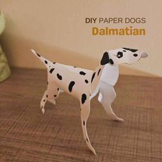 a paper dog that is standing on the floor