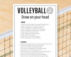 a volleyball ball is sitting on top of a racket in front of a sign that says draw on your head