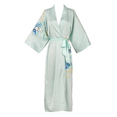 The mulberry silk kimono print robe is, soft color, soft and comfortable, and silky skin-friendly, the combination of pure mulberry silk material and exquisite digital inkjet printing is more elegant and luxurious.● Sexy V-neck, showing the soft line of the neck and modifying the face.● The loose three-quarter sleeves are comfortable and easy for the wrist to move freely.● The waist tie design breaks mediocrity, improves the waistline, and shows the perfect proportion.��● Inner ties design, Inner Kimono Print, Long Silk Kimono, Silky Skin, Printed Robe, Tie Design, Inkjet Printing, Silk Kimono, Silk Material, Organic Fabrics