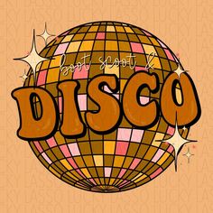 the words disco are written in large letters