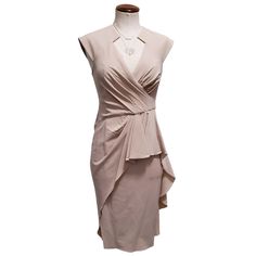 Badgley Mischka Collection V-Neck Surplice Wrap Peplum Ruffle Midi Gown Color: Beige Size: 4 (Fits Very Slim, Could Fit A 2) Retail: $420 New With Tags! Now 60% Off Notched V-Neck Surplice Wrap Front Sleeveless Midi Gown With Asymmetrical Peplum Ruffle Layered Midi Skirt. Stretch Jersey Crepe Is Body-Hugging And Oh-So Figure Flattering. Has A 9" Side Slit On The Left Side. Hidden Center Back Zip With Gathering At The Waist. Material & Care: Shell Is 60% Acetate, 40% Polyethylene; Lining Is 100% Midi Gown, Midi Gowns, Badgley Mischka, Midi Skirt, Midi Dress, Size 4, V Neck, Womens Dresses, Tags