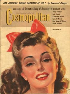 an old magazine with a woman's face on the cover